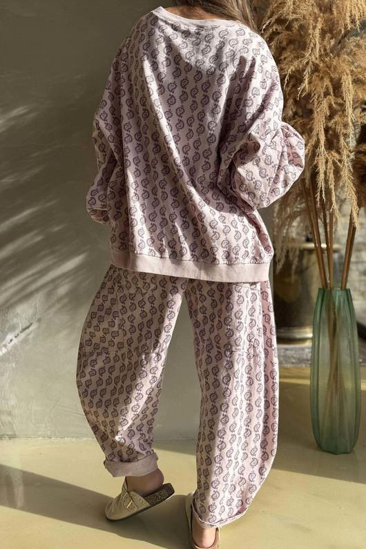 Indira Lantern Sleeve Sweatshirt Rose & Plum